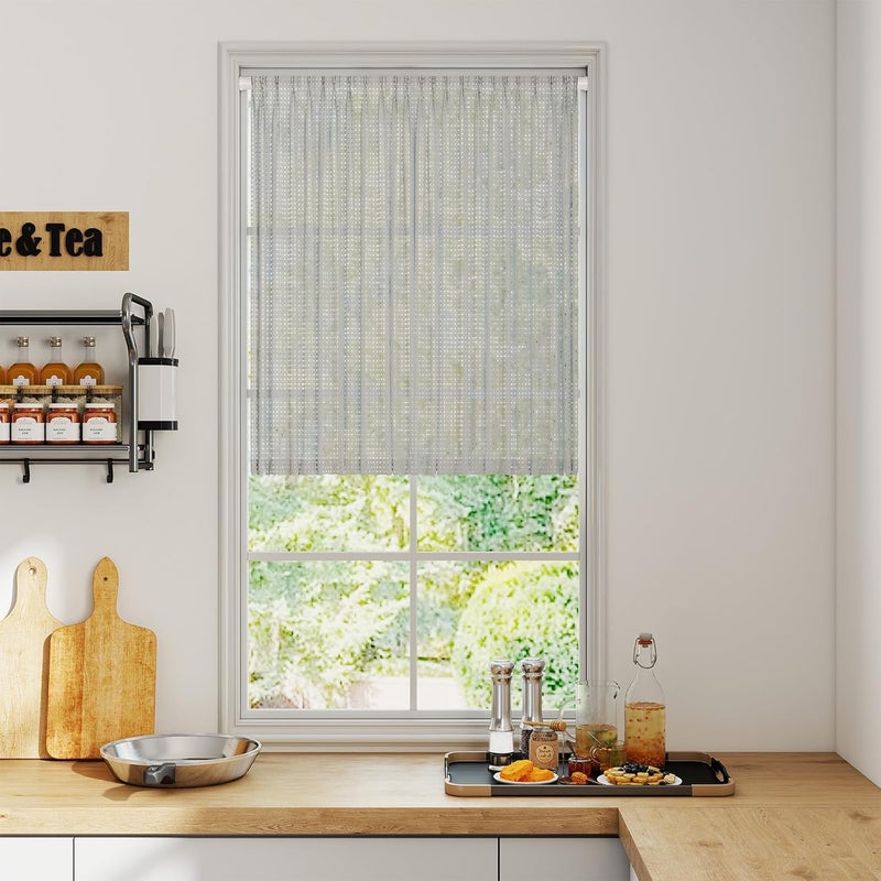 MEXAU 6PCS Small Tension Curtain Rod 27 to 38 Inch,White Short Curtain Rods No Drilling,Loaded Expandable Spring Curtain Rods for Windows,Kitchen,Closet,Cupboard,Door,Bookshelf - Image 3